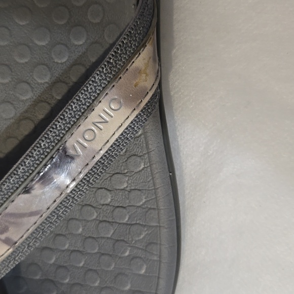 Vionic Metallic Gray Sandals - Picture 2 of 5